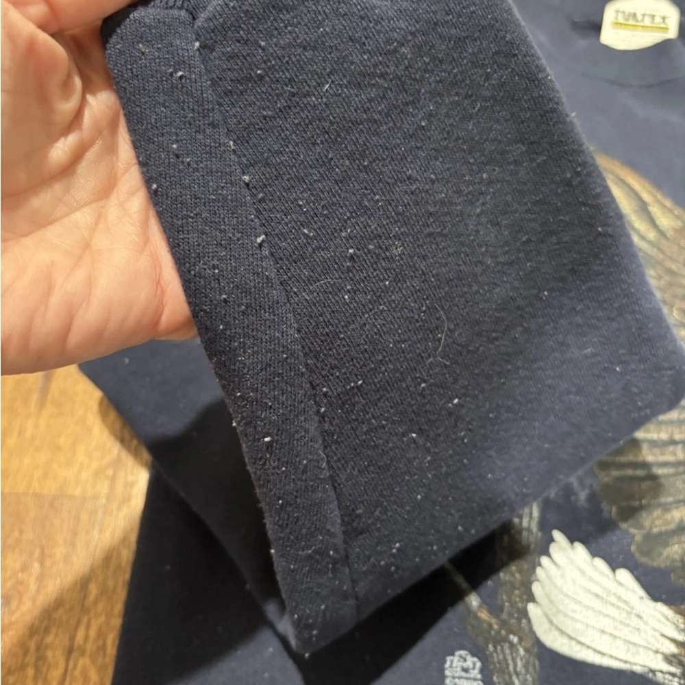 Tultex Navy Crewneck Sweatshirt with Eagle Graphic - Picture 4 of 4